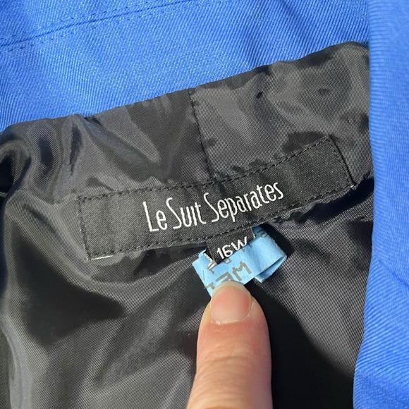 Le Suit Separates 16W Blue/Black Dress Jacket Career Formal Event Church Money - Picture 6 of 8